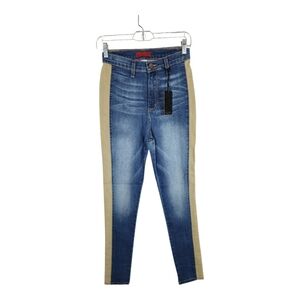 GJG Denim high rise skinny fit jeans with tan side panels Size 7 (Juniors)